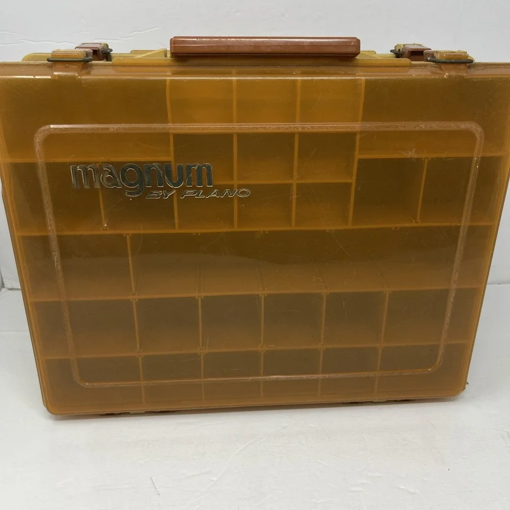 Vintage Magnum By Plano Double Sided Portable Fishing Tackle Box Organizer 1162